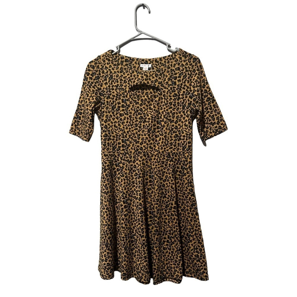 Xhilaration size medium leopard dress with front cut out at the collar
